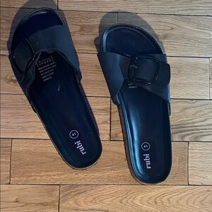 Black Slide Sandals